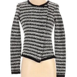 LIKE NEW Ann Taylor LOFT Women's Black & White Striped Jacket Blazer in Size XS